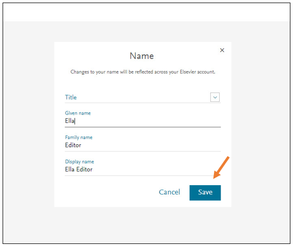 How do I change my display name in Elsa? - Journal Article Publishing
